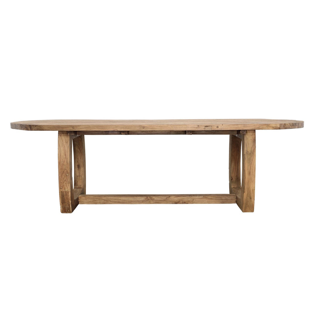Jana Reclaimed Teak Outdoor Dining Table, front view