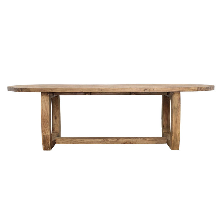 Jana Reclaimed Teak Outdoor Dining Table, front view