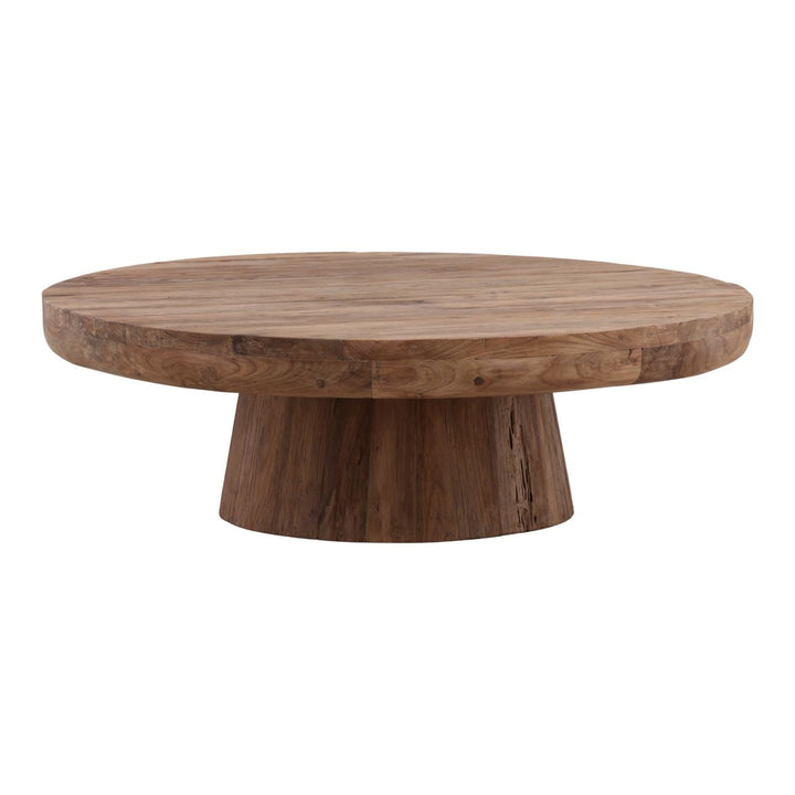 Rena Reclaimed Teak Coffee Table, three-quarter studio view