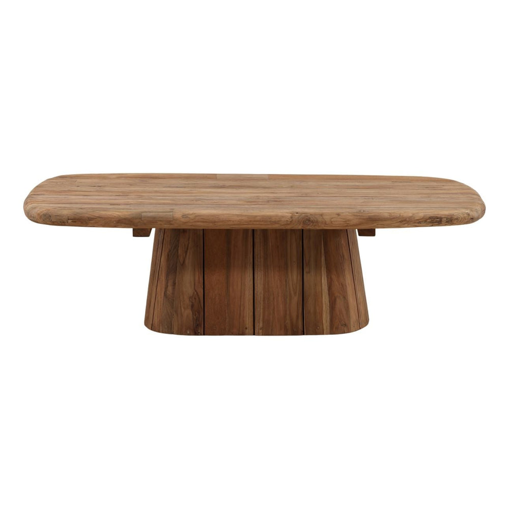 Belden Reclaimed Teak Outdoor Coffee Table, front view