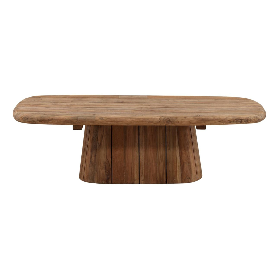 Belden Reclaimed Teak Outdoor Coffee Table, front view