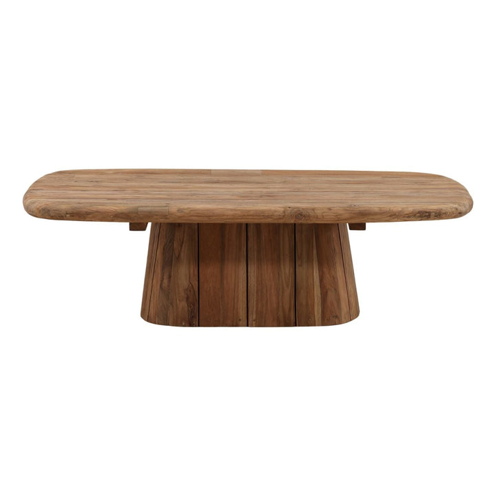 Belden Reclaimed Teak Outdoor Coffee Table, front view