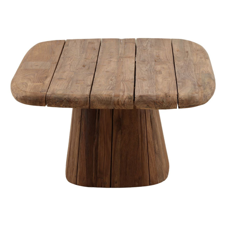 Belden Reclaimed Teak Outdoor Coffee Table, profile view