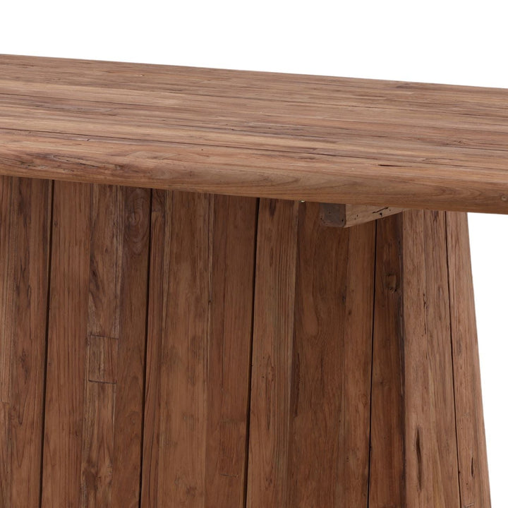 Belmont Reclaimed Teak Outdoor Dining Table, detail 2 view