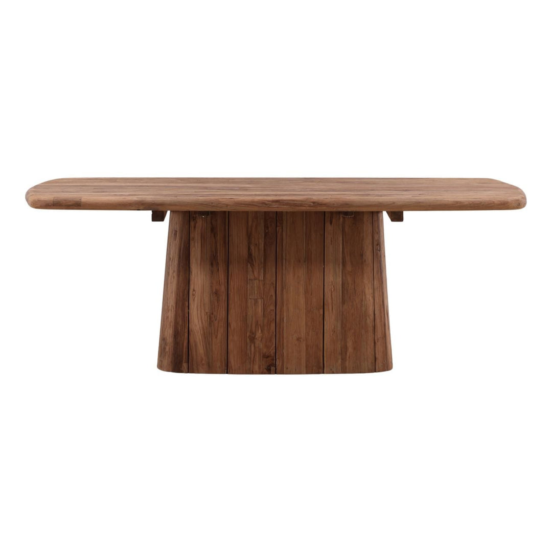 Belmont Reclaimed Teak Outdoor Dining Table, front view