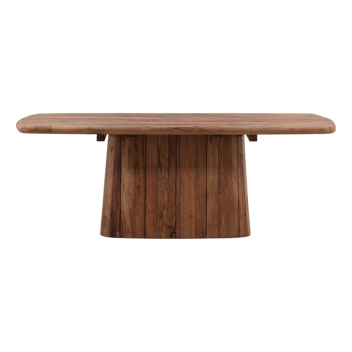 Belmont Reclaimed Teak Outdoor Dining Table, front view