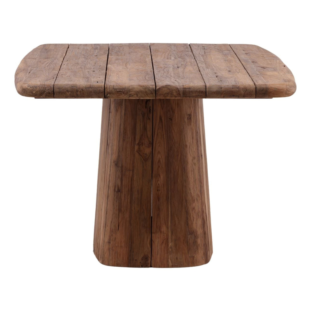 Belmont Reclaimed Teak Outdoor Dining Table, profile view