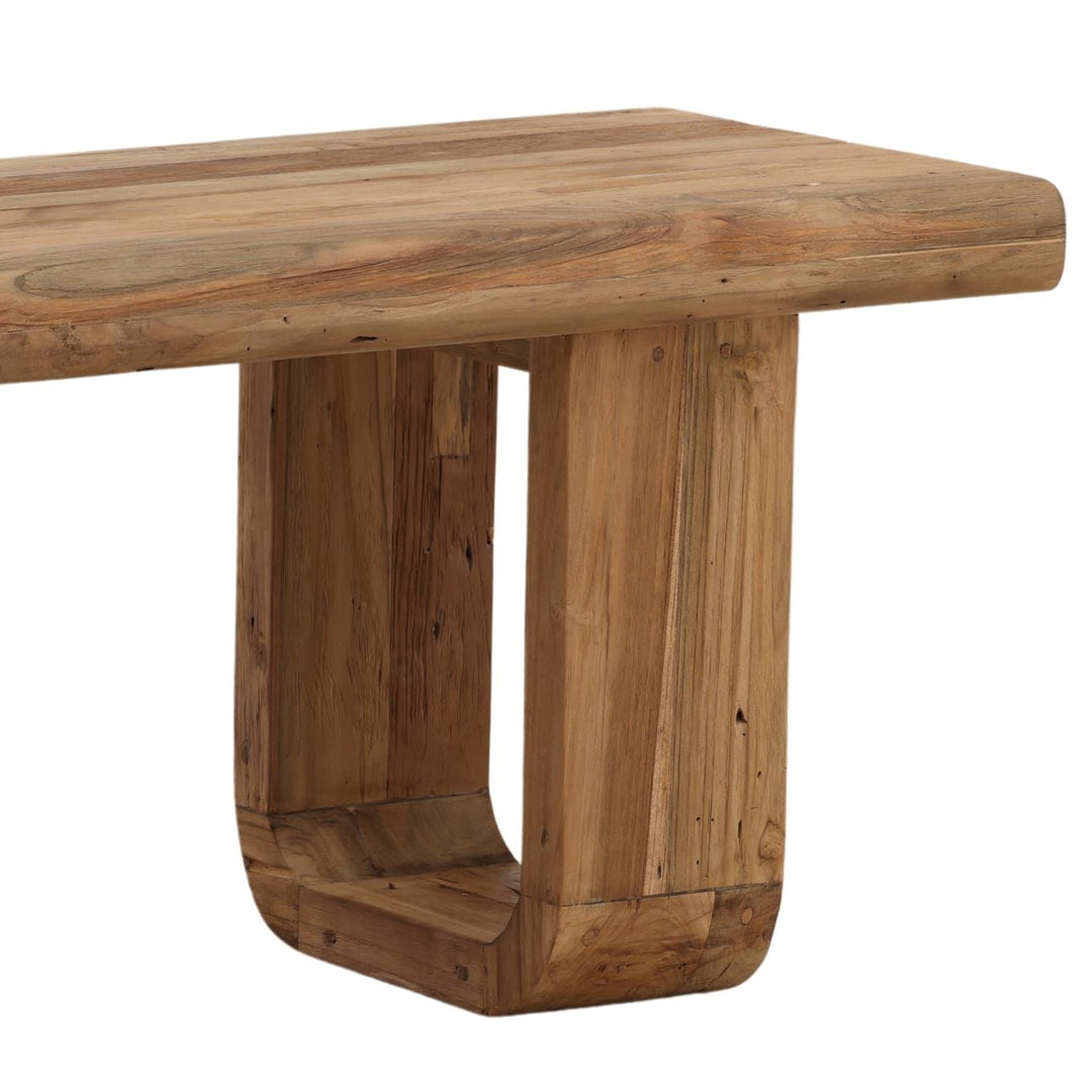 Dara Outdoor Teak Bench, detail 2 view