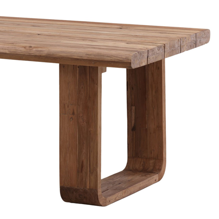 Davin Reclaimed Teak Outdoor Dining Table, detail 1 view