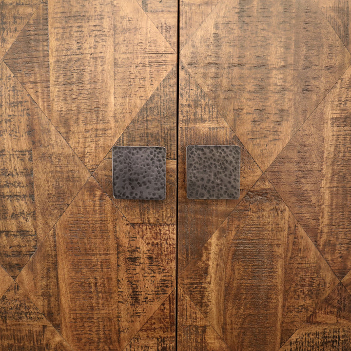 Bram Mango Wood and Iron Sideboard, detail 1 view