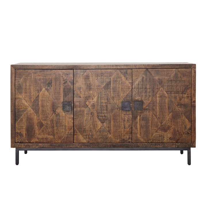 Bram Mango Wood and Iron Sideboard, front view