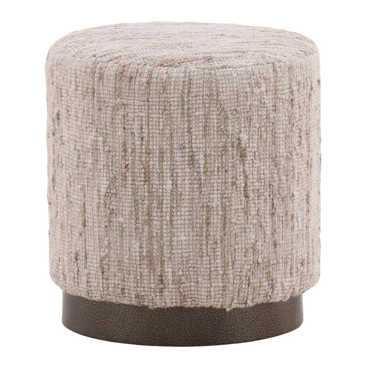 Galen Woven Stool, three-quarter studio view