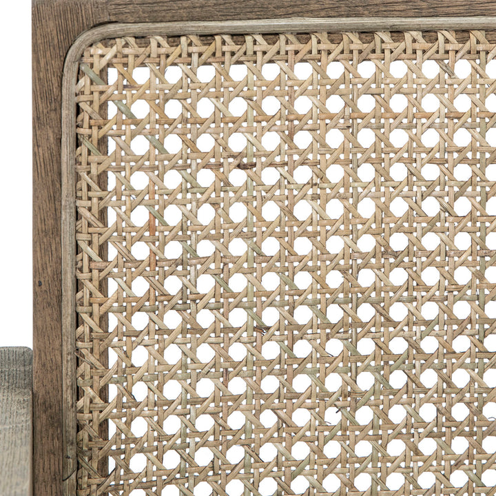 Camden Oak and Rattan Dining Chair, detail 1 view