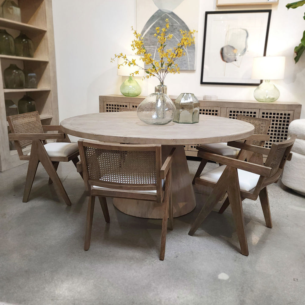Camden Oak and Rattan Dining Chair, lifestyle view