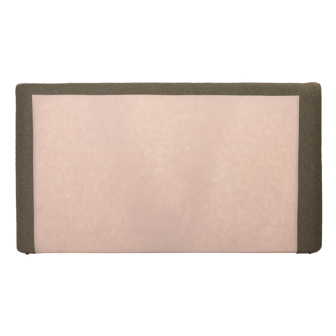Tobin Boucle Bed, Queen · Olive Boucle, back view