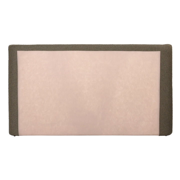 Tobin Boucle Bed, Queen · Olive Boucle, back view
