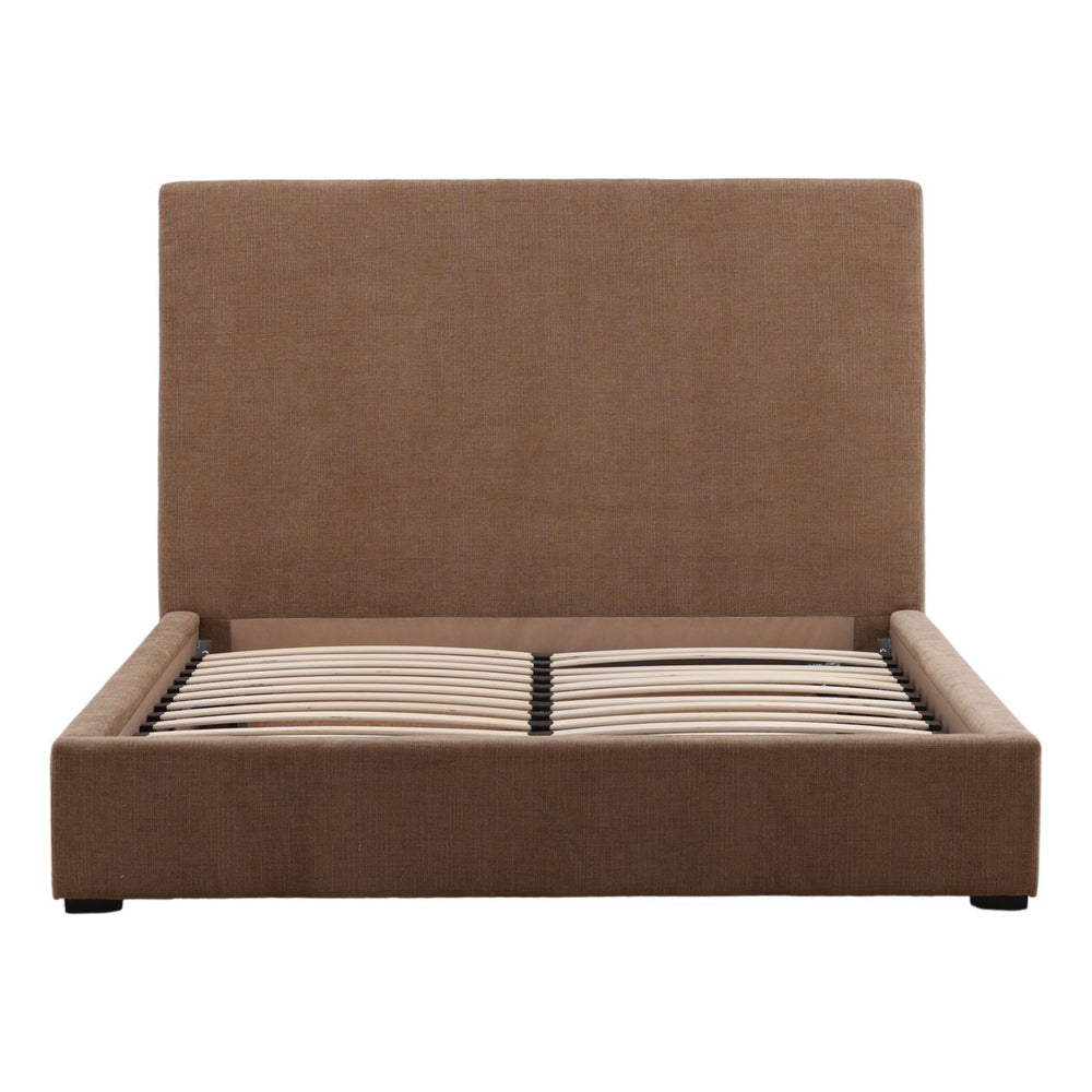 Fable Upholstered Bed, Queen · Brown Basketweave, front view