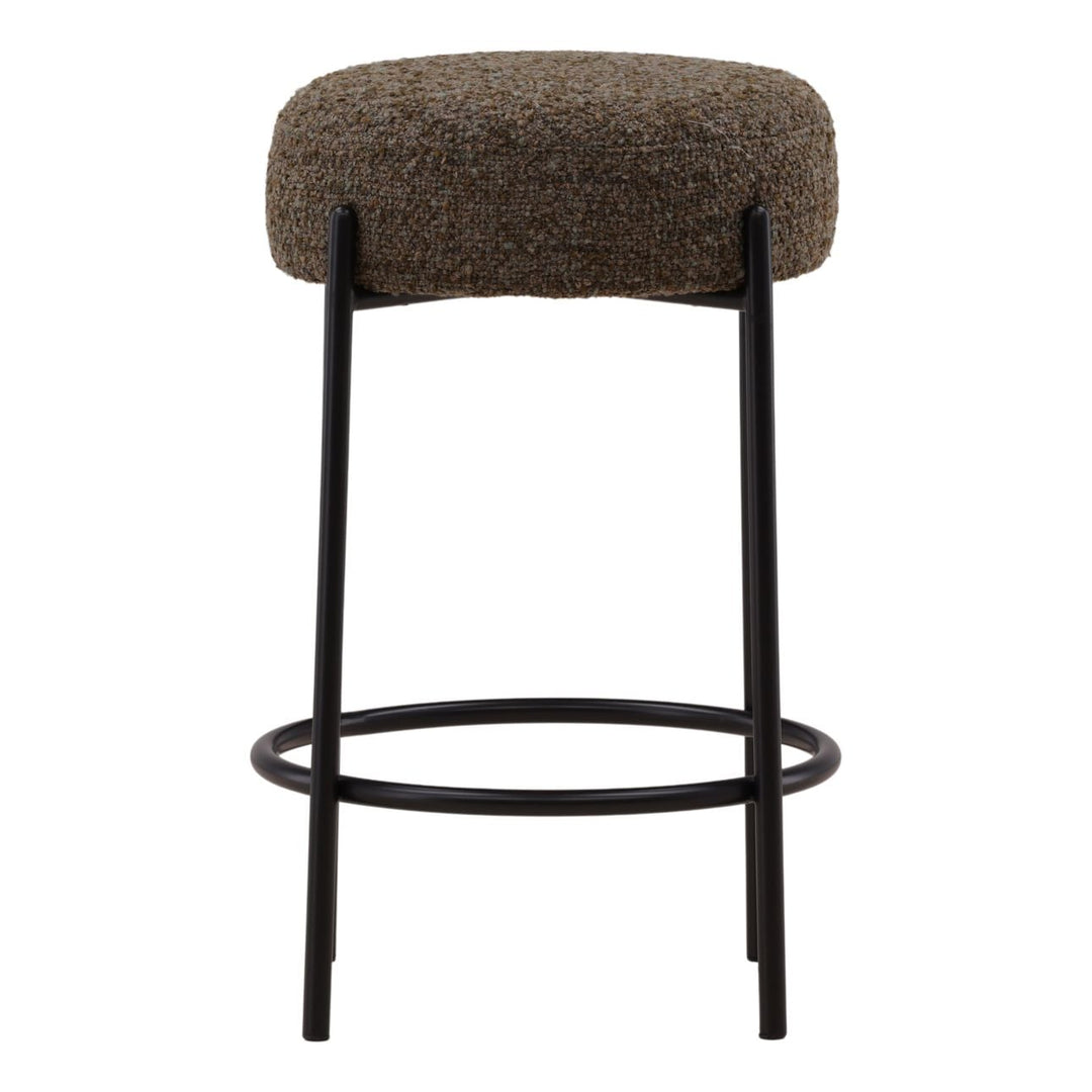 Becken Green Boucle Counter Stool, front view