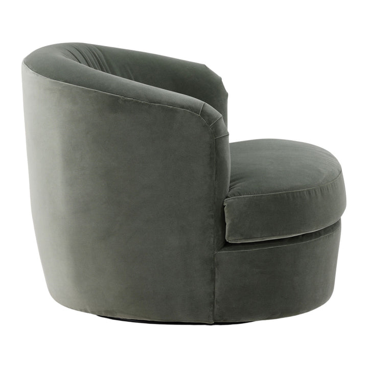 Azurelle Sage Velvet Swivel Chair, profile view