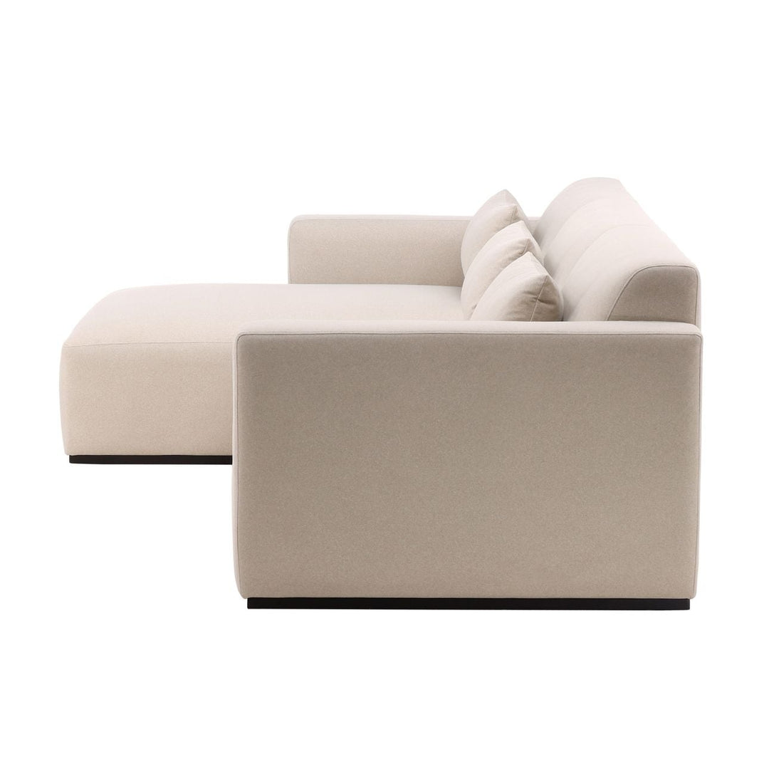 Brookren Cream Chaise Sectional, profile view