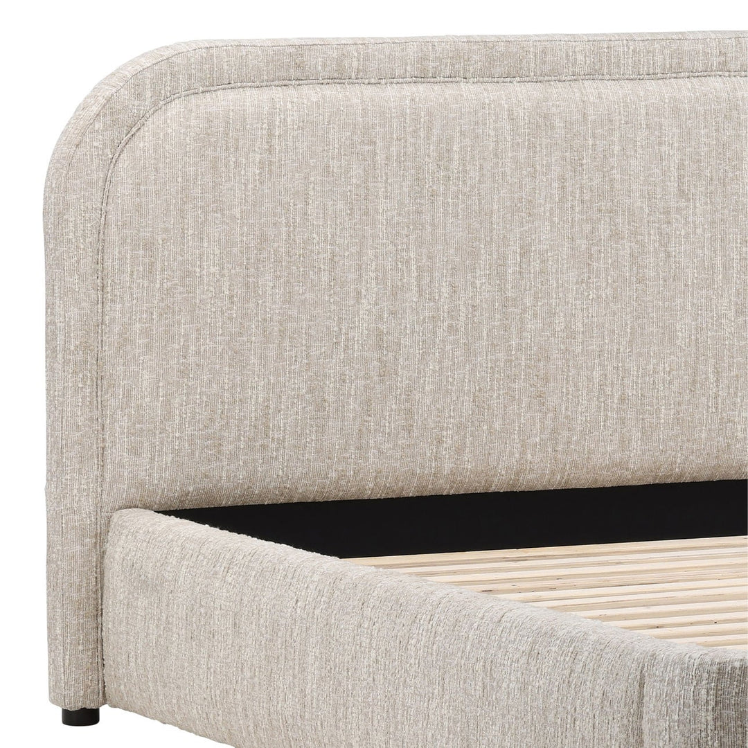 Aria Velvet and Boucle Bed, Eastern King · Beige Boucle, detail 2 view