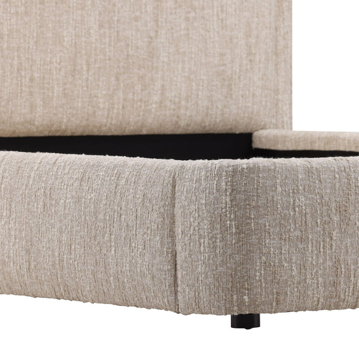 Aria Velvet and Boucle Bed, Eastern King · Beige Boucle, detail 3 view