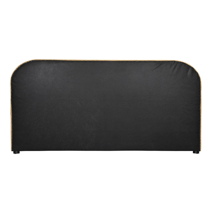 Aria Velvet and Boucle Bed, Eastern King · Camel Velvet, back view