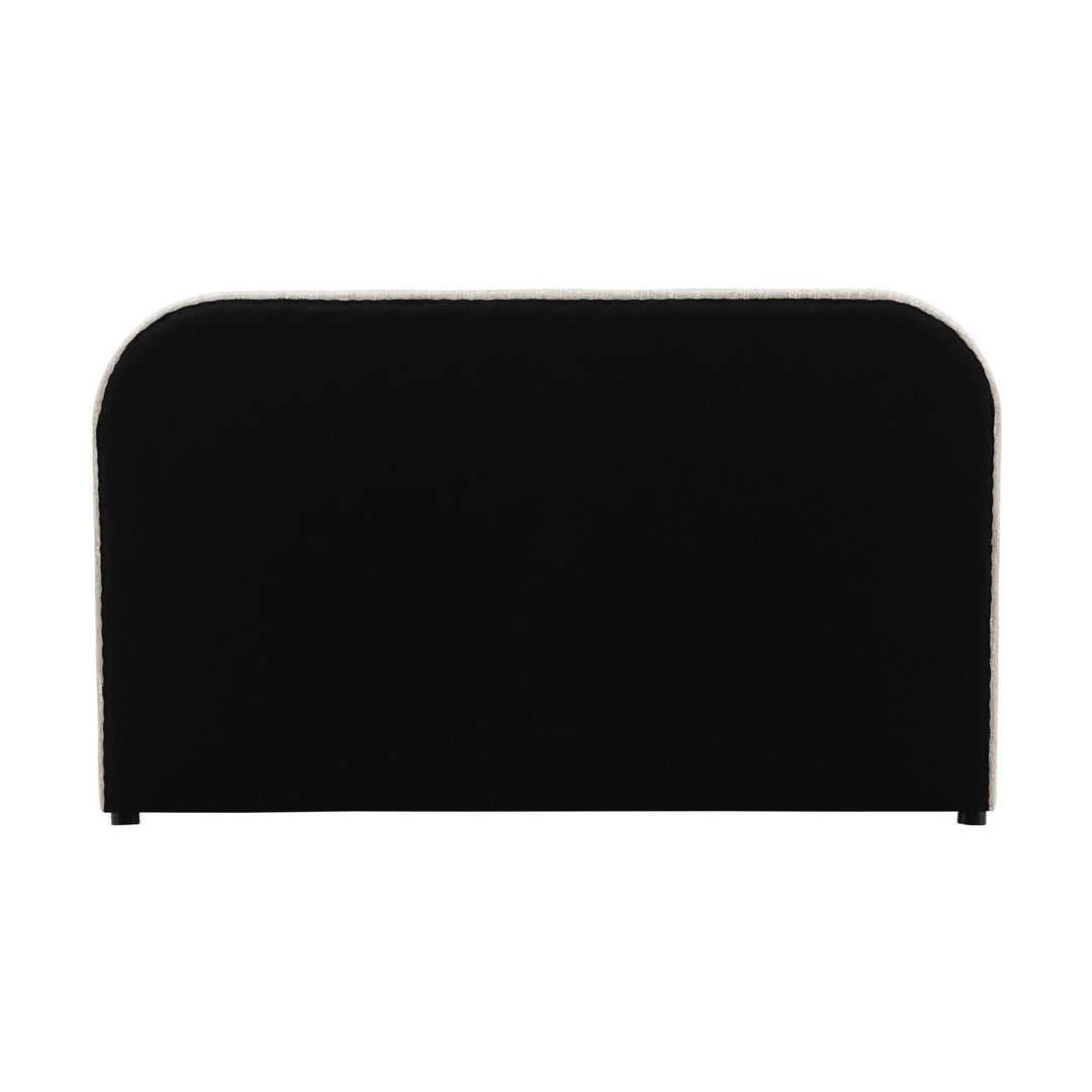 Aria Velvet and Boucle Bed, Queen · Beige Boucle, back view