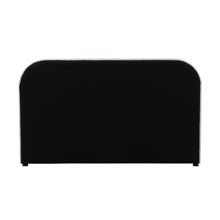 Aria Velvet and Boucle Bed, Queen · Beige Boucle, back view