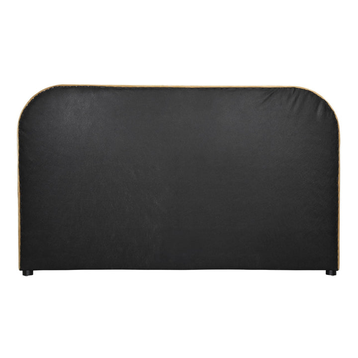 Aria Velvet and Boucle Bed, Queen · Camel Velvet, back view
