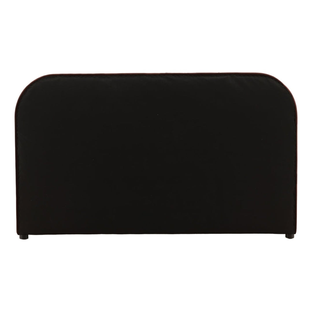 Aria Velvet and Boucle Bed, Queen · Chocolate Velvet, back view