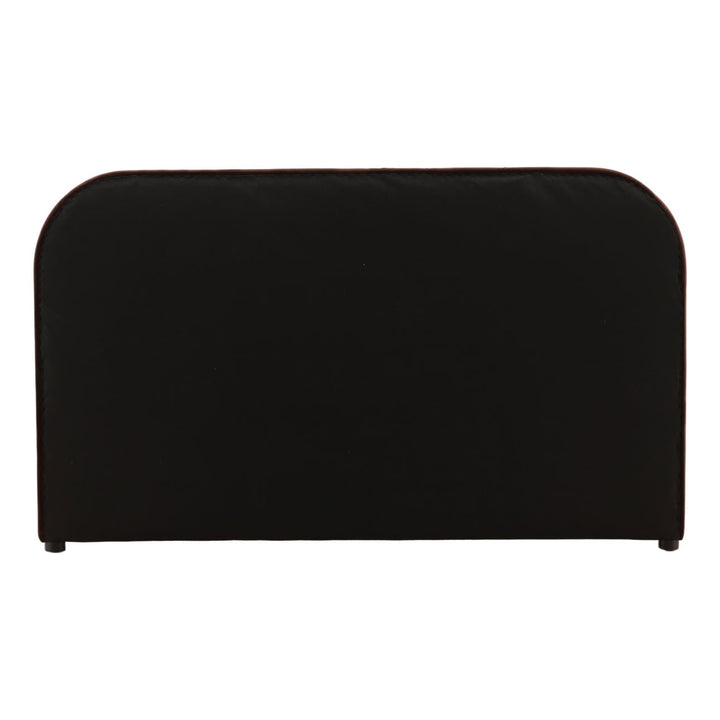 Aria Velvet and Boucle Bed, Queen · Chocolate Velvet, back view