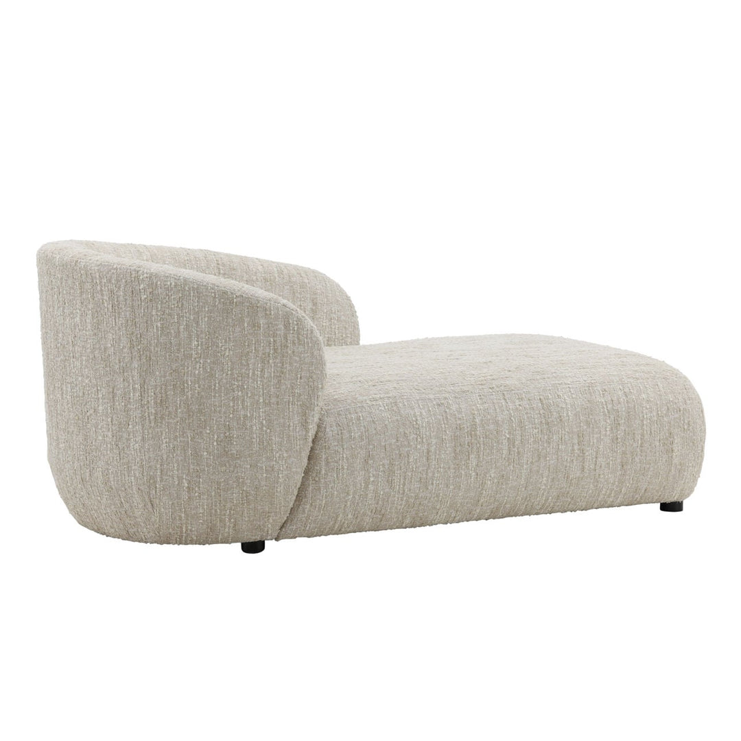 Romren Upholstered Chaise, Napa Beige Boucle, three-quarter studio view