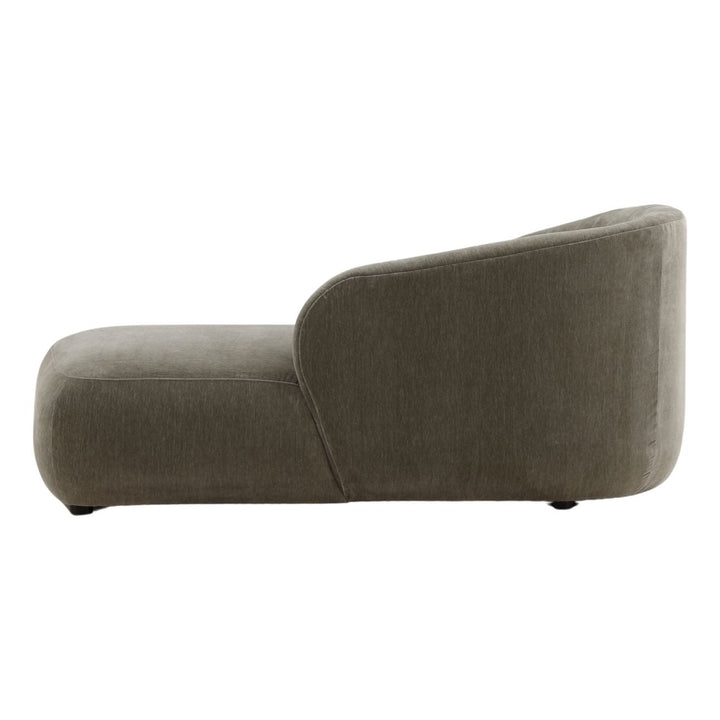 Romren Upholstered Chaise, Sage Velvet, back view