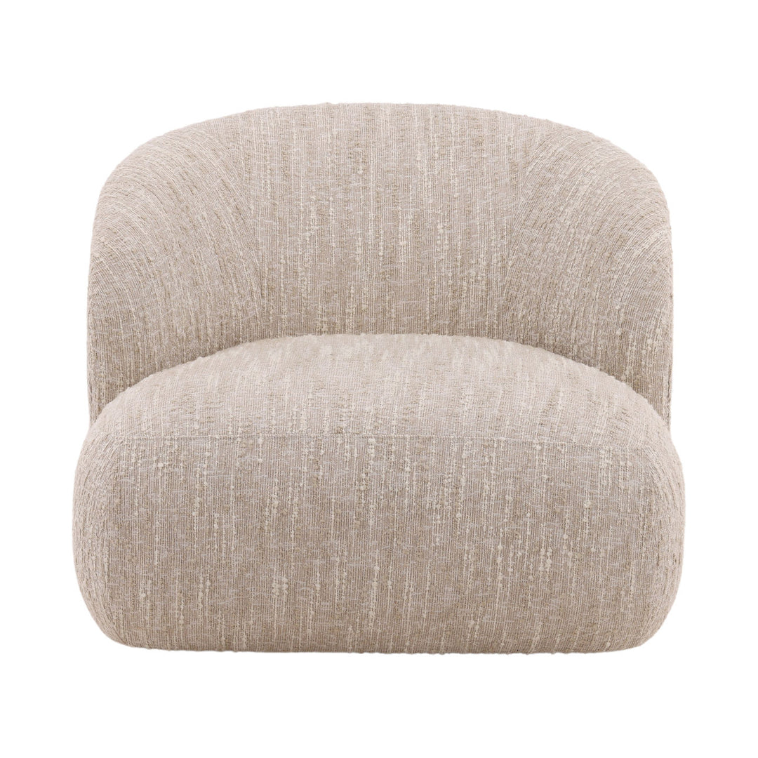 Romelle Beige Boucle Swivel Chair, front view