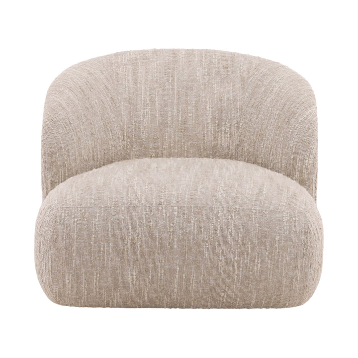 Romelle Beige Boucle Swivel Chair, front view