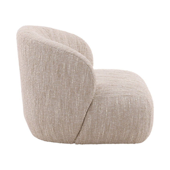 Romelle Beige Boucle Swivel Chair, profile view