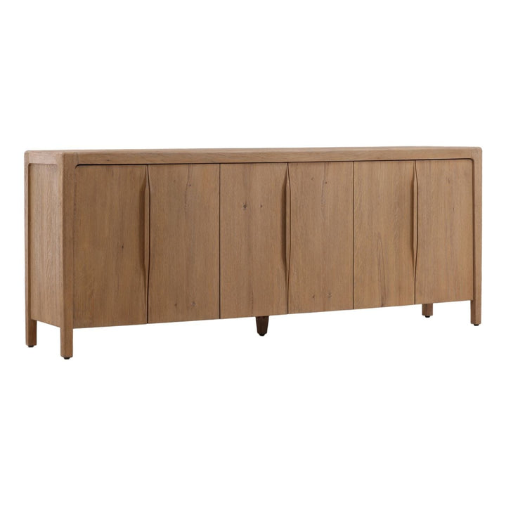 Braeden Oak Veneer Sideboard, three-quarter studio view