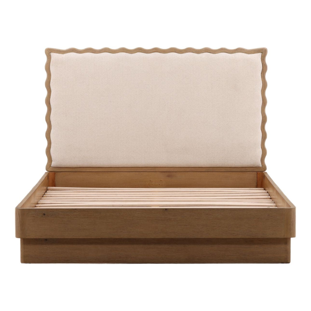 Flora Cream Upholstered Bed, front view