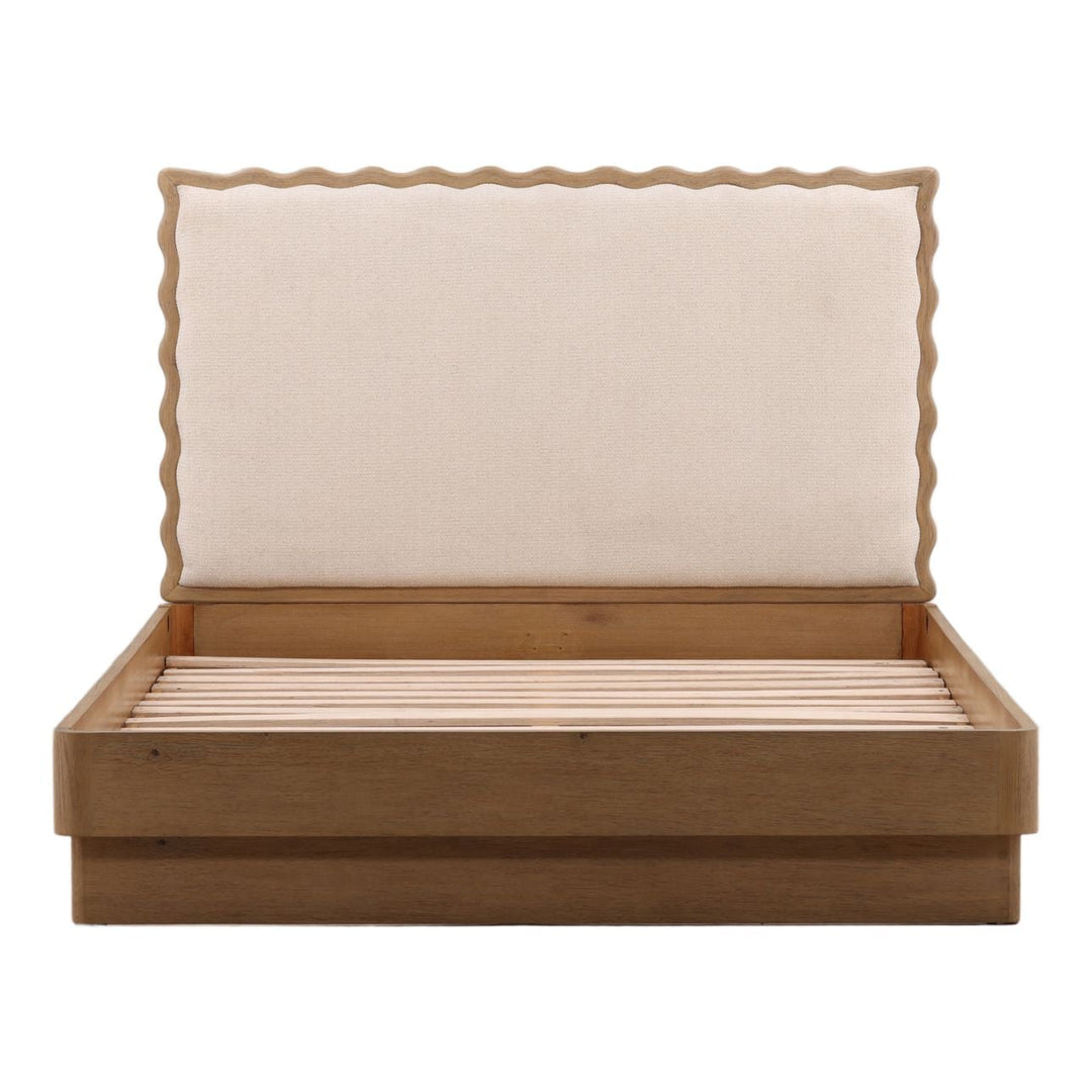 Flora Cream Upholstered Bed, front view