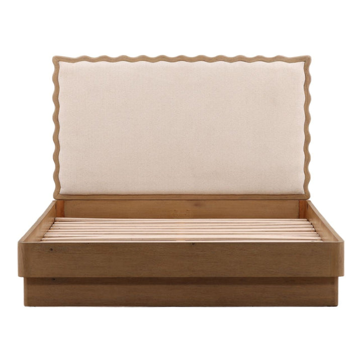 Flora Cream Upholstered Bed, front view