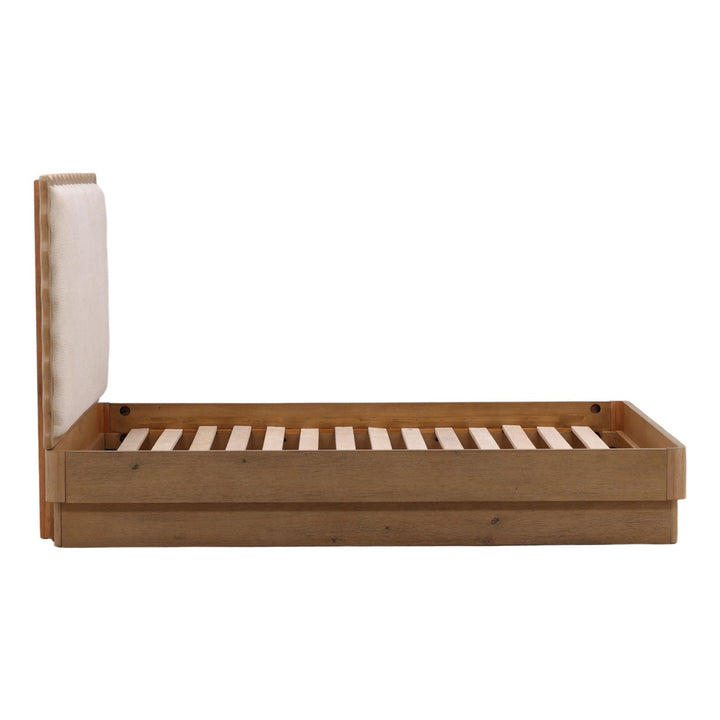 Flora Cream Upholstered Bed, profile view