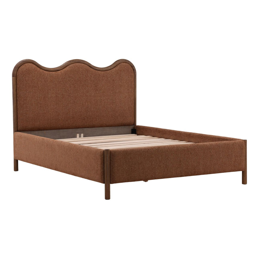 Hadley Rust Chenille Bed, back three quarter view