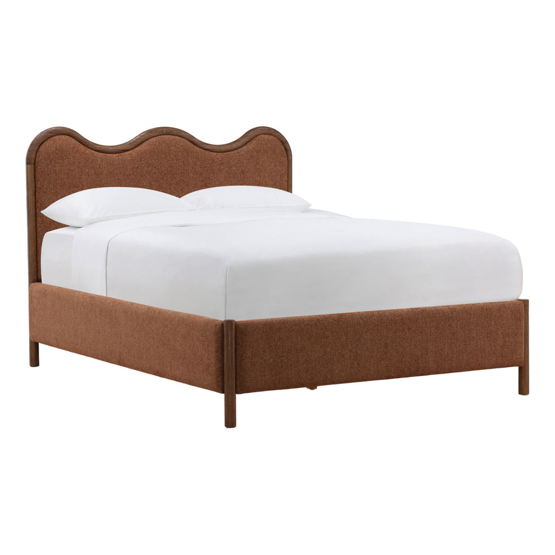 Hadley Rust Chenille Bed, three-quarter studio view