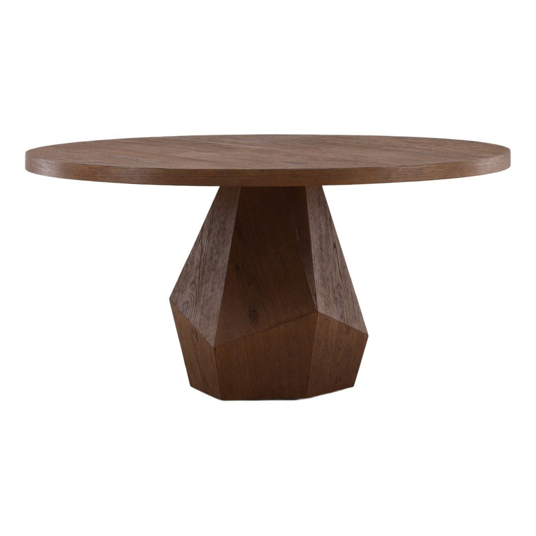 Lea Oak Dining Table, three-quarter studio view