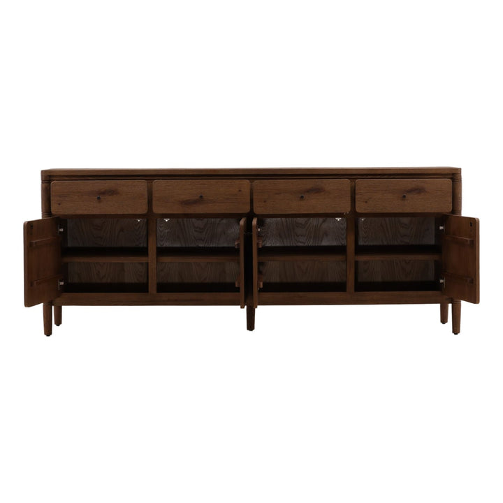 Tarin Oak Wood Sideboard, open door view