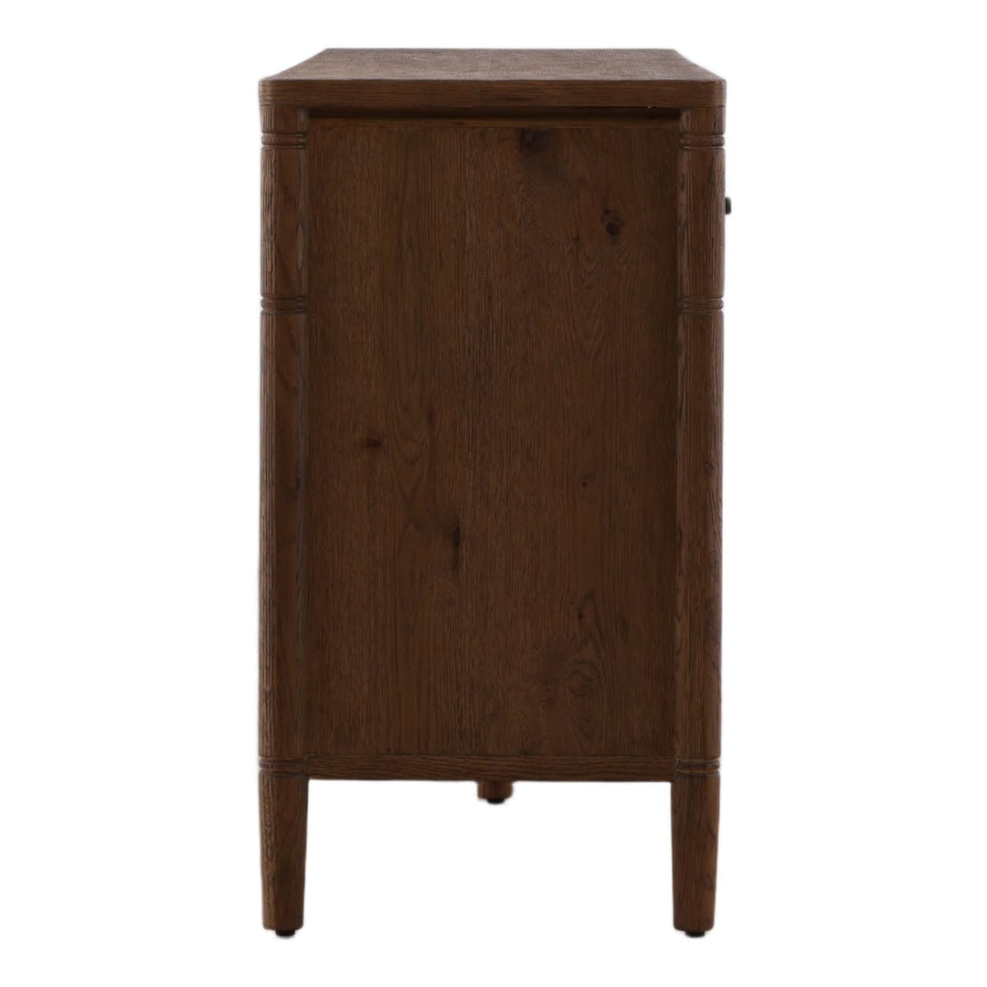 Tarin Oak Wood Sideboard, profile view