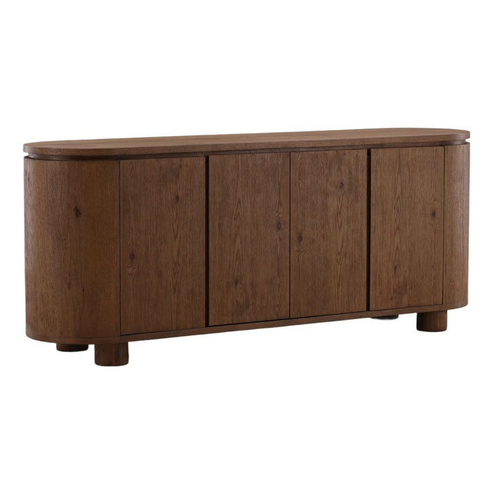 Weston Oak Wood Sideboard, three-quarter studio view