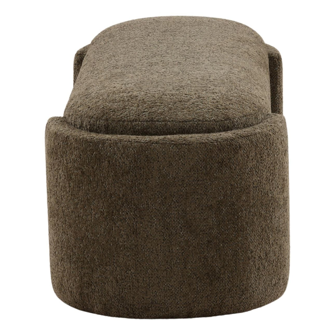 Cora Upholstered Bench, Green, profile view