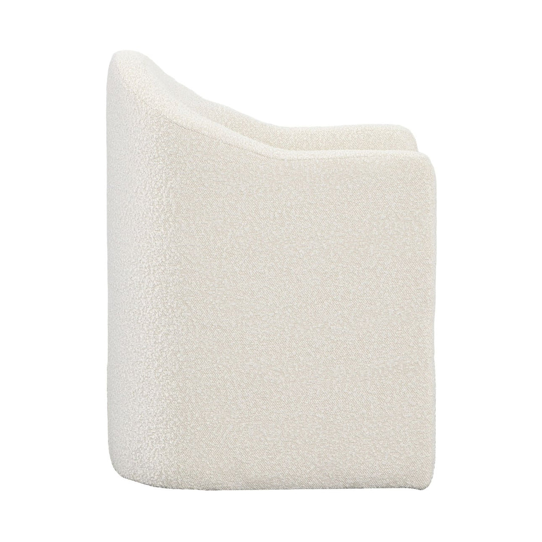 Thalia Boucle Dining Chair, Cream, profile view